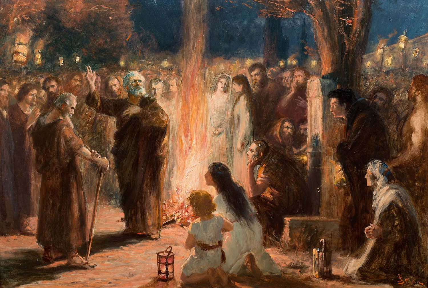 San Pietro predica all'ingresso delle catacombe ca. 1902